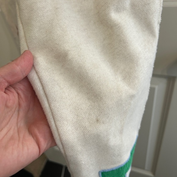 Aerie size XS women’s cream sweatpants LOVE colorful letter patches - Picture 4 of 9